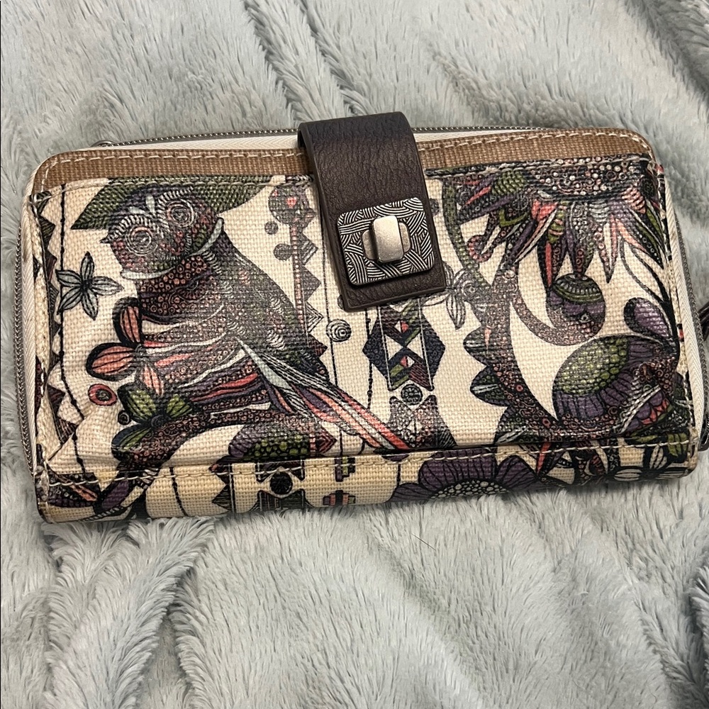 Sakroots Cream and Brown Artistic Wallet